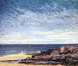 Normandy Canvas Paintings - Sea coast in Normandy